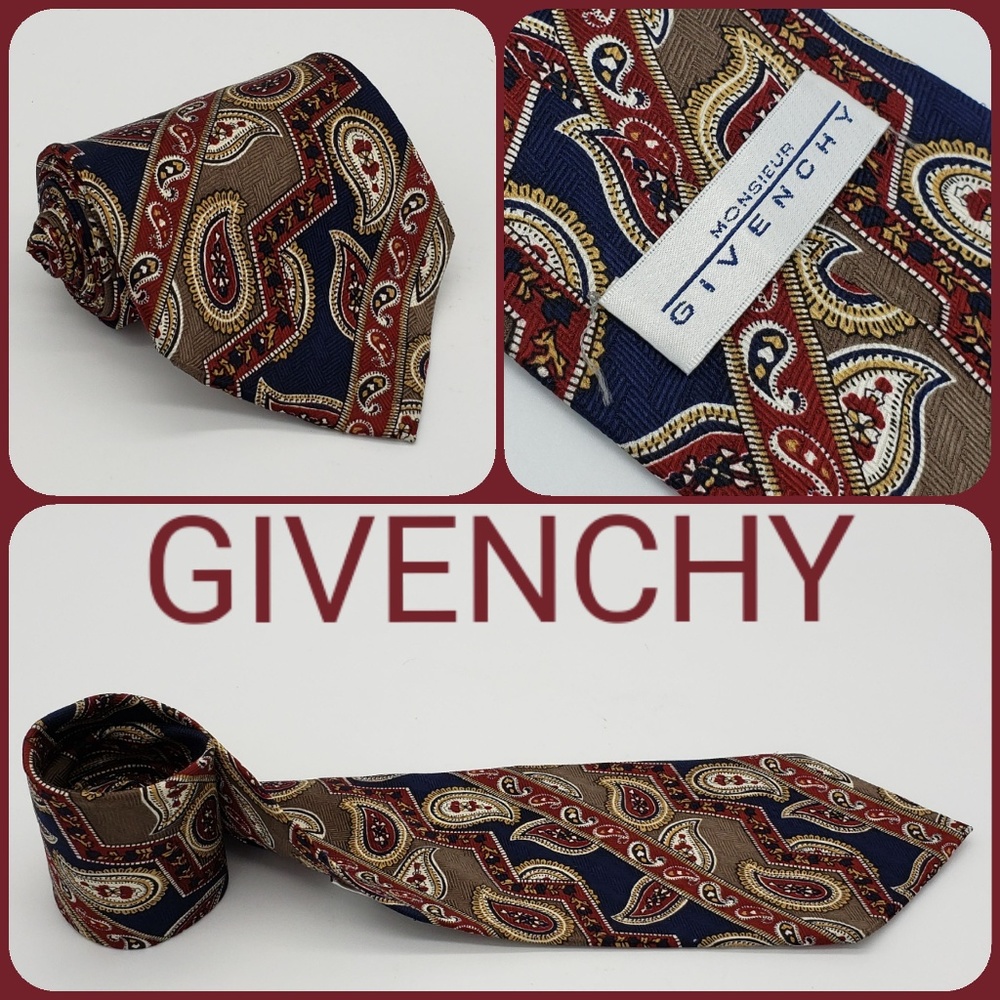 Givenchy Monsieur Tie Paisley 100% Silk Italy